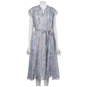 Coco California Vintage Dress XS/S Floral Print Tie Neck Belt Casual 60s 70s